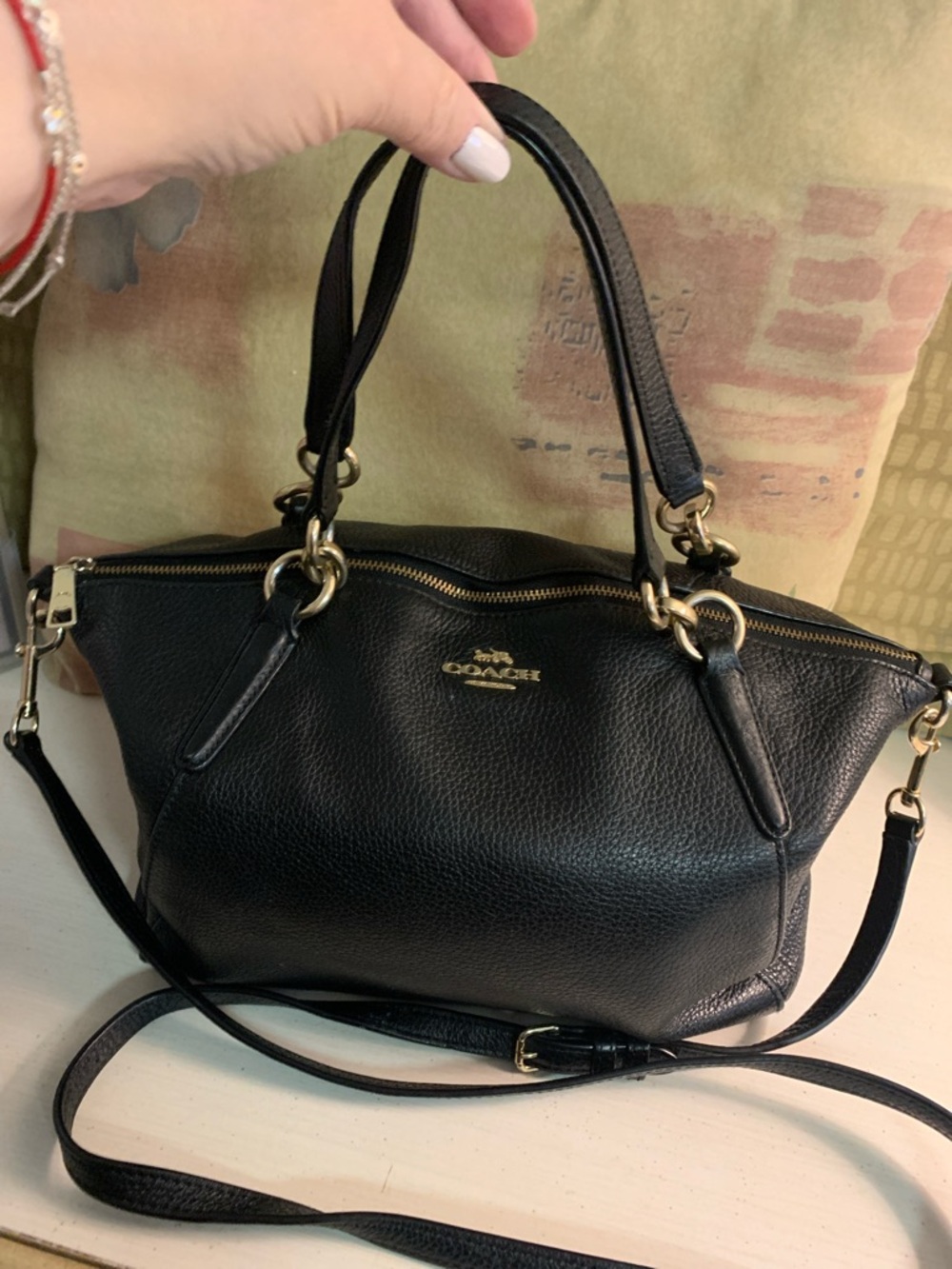 Coach Kelsey Satchel Crossbody Pebbled Leather Shoulder Bag with Gold Hardware - Picture 3 of 11
